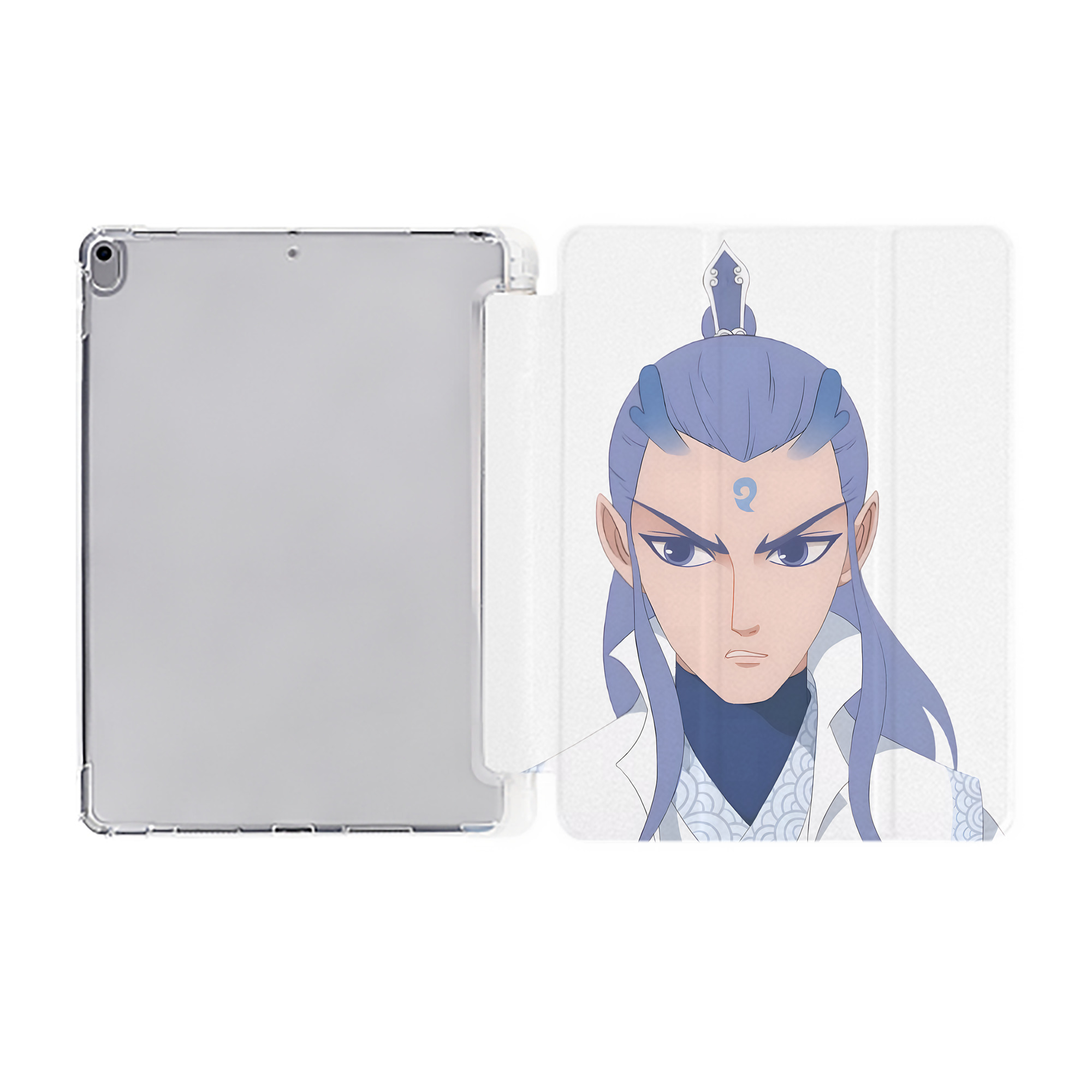 （画像用） Ne Zha 2 ナタ 魔童の大暴れ IPad ケース ペン収納付き 三つ折りスタンド PUレザー×シリコン 対応機種9.5/10.5/10.9インチ